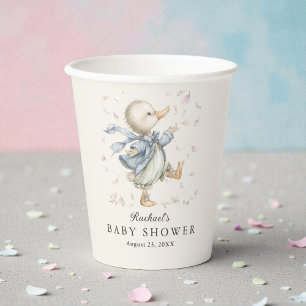 Schattig Vintage Eend Verhaaltjesboek Baby Shower Papieren Bekers
