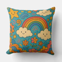Schattig Vintage Esthetisch Patroon Kussen 🌈✨🌸