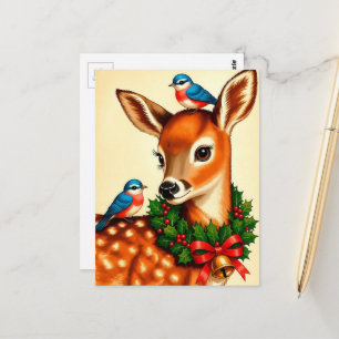 Schattig Vintage Kerst Ree Briefkaart