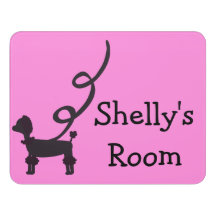 Schattig Vintage Vijftiger Jaren Roze Poodle Retro