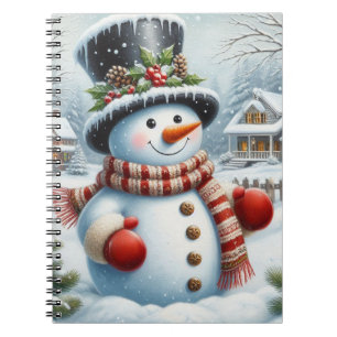 Schattig, vintage/whimsisch Kerstmis/winters sneeu Notitieboek