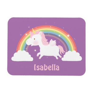 Schattig Vliegend Eenhoorn en Regenboog Magneet Vo