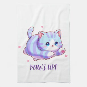Schattig Vliegend Lavendel Kitten Kawaii Theedoek