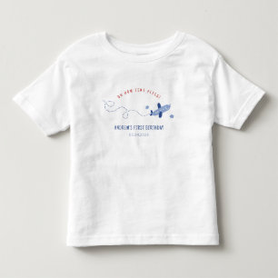 Schattig Vliegtuig Hoe de Tijd Vliegt Eerste Verja Kinder Shirts