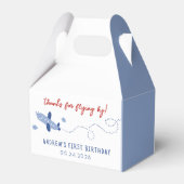 Schattig Vliegtuig Hoe de tijd vliegt Verjaardagsf Bedankdoosjes (Achterkant)