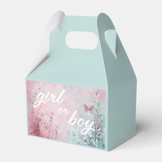 schattig vlinder Geslacht Onthullen Party tuin Bedankdoosjes (Achterkant)