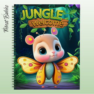 Schattig Vlindermeisje Jungle Welkom Wilde Dieren Notitieboek