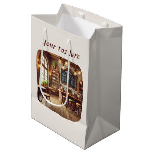 Schattig voeg je tekst koffiezaak toe medium cadeauzakje