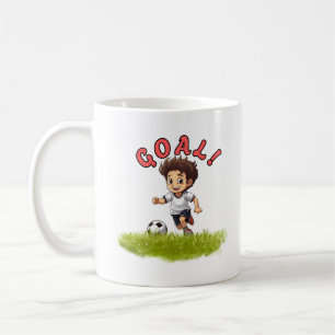 Schattig Voetbal Kind Cartoon Sport Ontwerp Koffiemok
