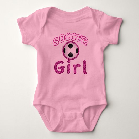 Schattig Voetbal Meisje Baby Body Suit Romper (Voorkant)