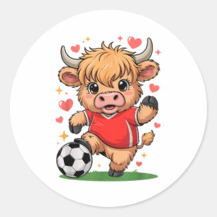 Schattig Voetbal Vaars Gewoon Meisje Dat Van Highl Ronde Sticker