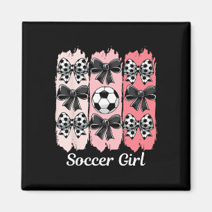 Schattig Voetbalmeisje Coquette Strik Voetbalmeisj Magneet