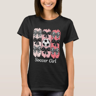Schattig Voetbalmeisje Coquette Strik Voetbalmeisj T-shirt