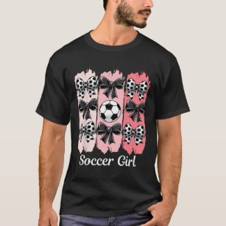 Schattig Voetbalmeisje Coquette Strik Voetbalmeisj T-shirt