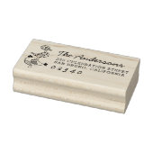 Schattig Vogels Script Familienaam & Retouradres Rubberstempel (Stempel)