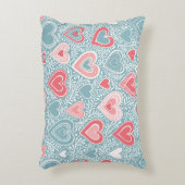 Schattig volksbloemhart Stofblauw Roze Roze Meisje Accent Kussen (Voorkant(Verticaal))