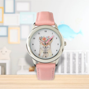 Schattig Vos Meisjes Wildlife Dieren Kinder Waterv Horloge