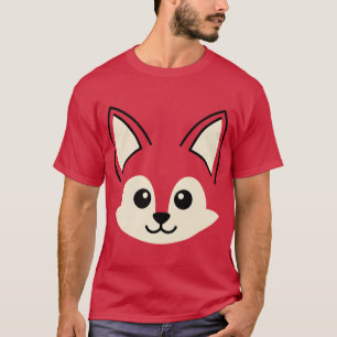 Schattig Vossen Gezicht Halloween Kostuum Grappige T-shirt