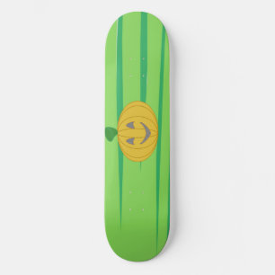 Schattig vrolijke oogstpompoen oranje skateboard