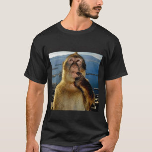 Schattig Wacht Geiten Denkende Aap Meme T-shirt