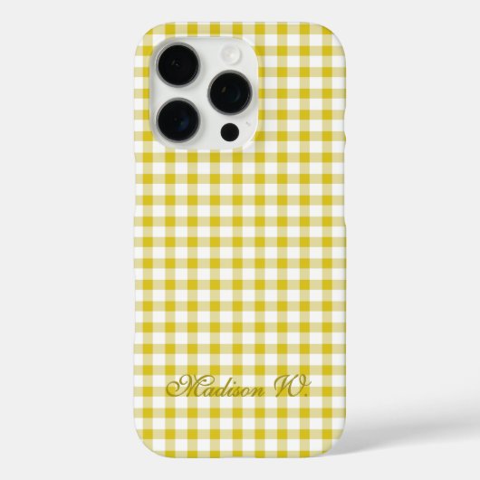 Schattig Warm Geel Gingham Patroon Case-Mate iPhone Case (Achterkant)