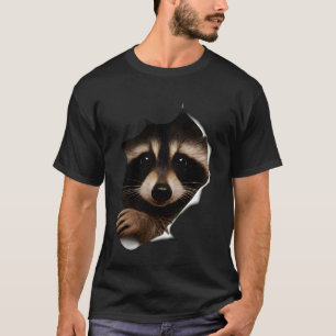 Schattig Wasbeer Gezicht Spiedend voor Wasbeer Lie T-shirt