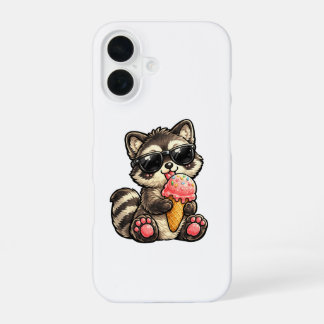 Schattig Wasbeer Met Ijs En Zonnebril iPhone 16 Hoesje