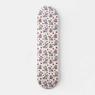 Schattig wasbeer met watermeloen skateboard