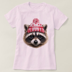 Schattig Wasbeer Valentijnsontwerp — Gebreide Muts T-shirt