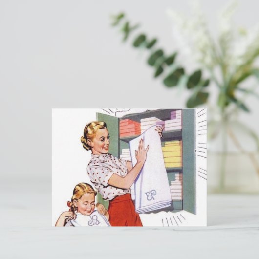 schattig  wasgoed briefkaart (Staand voorkant)