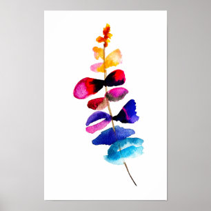 Schattig watercolor bloemendesign poster