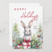 Schattig watercolor Kerstmis Feestdagenkaart (Voorkant / Achterkant)