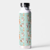 Schattig Waterverf Corgi Hond Patroon Monogram Waterfles (Links)