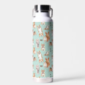 Schattig Waterverf Corgi Hond Patroon Monogram Waterfles (Voorkant)