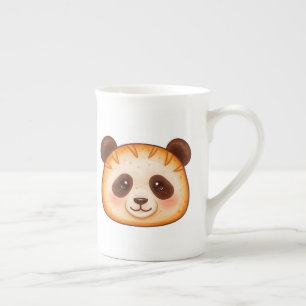 Schattig Waterverf Gember Panda brood Gezicht Porselein Kop