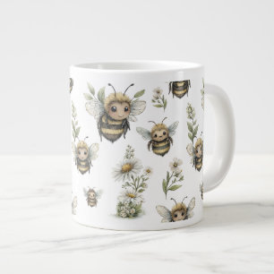 Schattig waterverf hommel ontwerp Zachte pastel Extra Grote Beker
