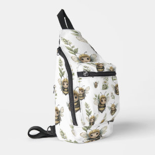 Schattig Waterverf Hommelnest Design   Zachte Past Sling Bag