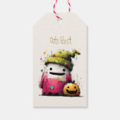 Schattig Waterverf Patchwork Spook Halloween Cadeaulabel (Achterkant)