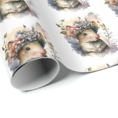 Schattig Waterverf Spring Mouse inpakpapier (Rol Hoek)