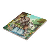 schattig waterwiel Land Tegeltje (Zijkant)