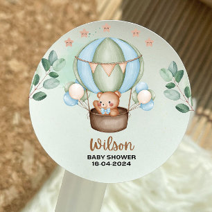 schattig we kunnen bijna niet wachten baby shower  ronde sticker