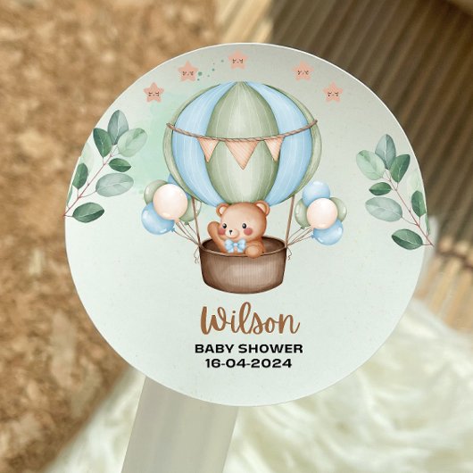 schattig we kunnen haast niet wachten baby shower ronde sticker