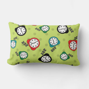 Schattig wekker groen rood patroon kussen