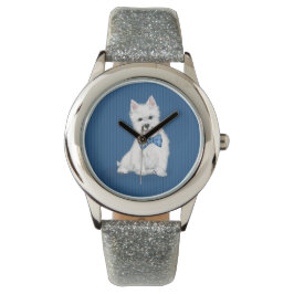 Schattig West Highland White Terrier Glitter Watch Horloge