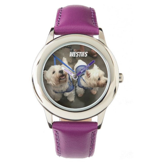 "Schattig Westies" Horloge (Voorkant)