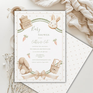 Schattig Whimsical Konijn Vintage Rustieke Baby S Kaart