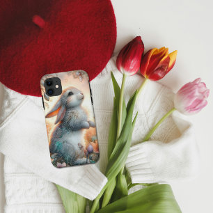 Schattig Whimsical Waterverf Konijn Bloem iPhone 11 Hoesje