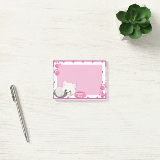 Schattig White Kitten Post-it® Notes (Kantoor)