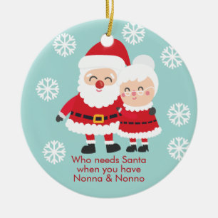 Schattig wie heeft Kerstman nodig. Nonna & Nonno O Keramisch Ornament