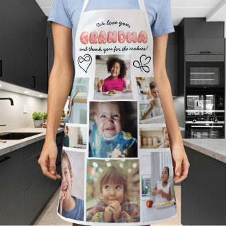 Schattig Wij Houden Van Jou Oma Fotocollage Script Schort